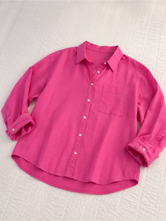 ANDREE BY UNIT Tops - Andree Large Button Up Barbie Pink 100% Cotton NWT Elevated Basics